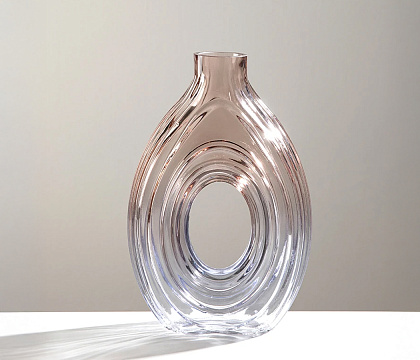 Ваза стеклянная D17,5 * H29 см, 1 шт., градиент