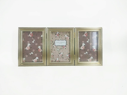 Фоторамка-коллаж декоративная из МДФ для 3 фотографий 10х15 см, со стеклом, 12,5x2,5х17,5 см