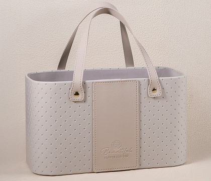 Коробка для цветов "Изысканная простота" 24,5*14*14,5, 1 шт., светло-серый