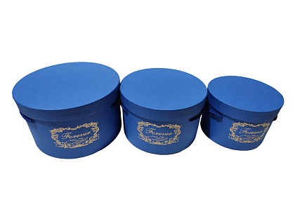 Набор коробок для цветов "Подари любовь" 25*15, 22*14, 18*13 см, 3 шт., синий