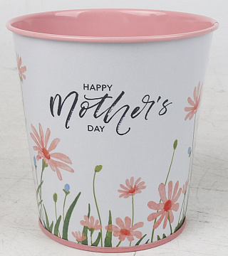 Декоративное кашпо "Цветущая милость " D10XH10 см B:D7.5 см, 1 шт.