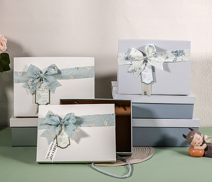 Набор коробок подарочных 29*21*9,5, 26*19*8, 23*17*6,5 см, 3 шт., голубой