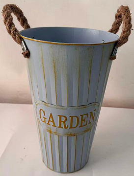 Вазон металлический 18*30*12, 1 шт., нежно-голубой