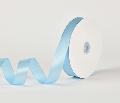 Лента атласная полиэстер 2.5 см*80 ярдов, небесно-голубой (5 шт./упак.)