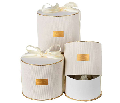 Набор подарочных коробок "Коллекция роскоши" D23,5*H20, D21*H18, D18,5*H15,6, 3 шт., молочный