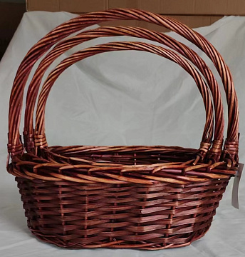 Набор корзин (ива): 42*35*B35*26*H16*TH40, 37*29*B30*21*H14*TH34, 31*24*B26*18*H12*TH30, 3 шт, корич