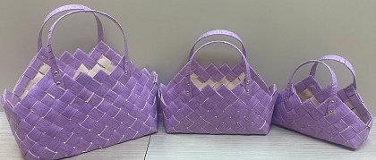 Набор корзин плетеных(секвойя): 38*24*24H 34HH, 33*16*18H 27HH, 27*13*14H 22HH, 3 шт, св.-сиреневый