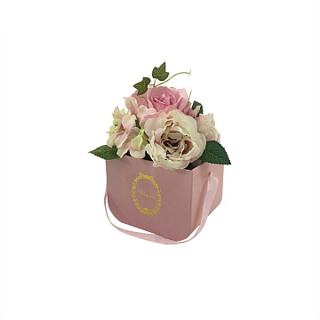 Коробка под цветы 16,5x12x13 см, 1 шт., св.розовый