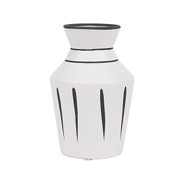 Ваза керамическая, цвет черно-белый, 12,5*19 см