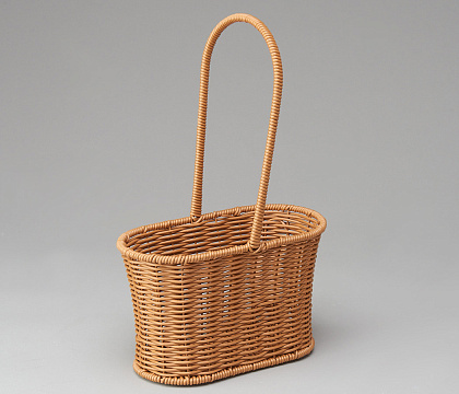 Корзина плетеная (искусств.ротанг), 22,5x12,5xH14/22 B19,8x12,5 см, 1 шт., коричневый