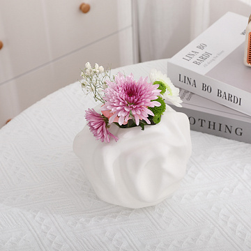 Ваза керамическая, цвет белый, 15*13 см