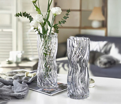 Ваза стеклянная D11 * H30, 1 шт, прозрачный