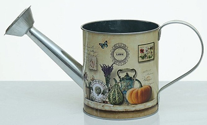 Декоративное кашпо-лейка "На столе в саду" 30X11.5XH13/15CM, металл