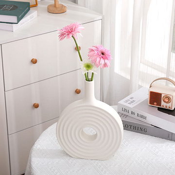 Ваза керамическая, цвет белый, 21*28,2 см