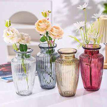 Ваза стеклянная D11,5 * H19,5 см, 1 шт., прозрачный