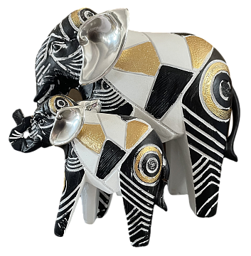 Статуэтка декоративная "Слоны", полирезина, цвет темный, 17,5*10,5*15,5 см