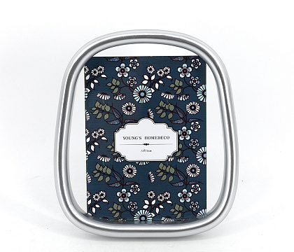 Фоторамка декоративная из МДФ серия "Рондо", цвет серебро, со стеклом, 13x18 см