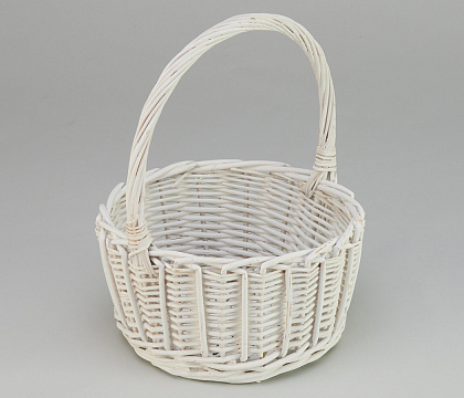 Корзина плетеная (ива), D20/H10/HH25/b17, 1 шт., белый