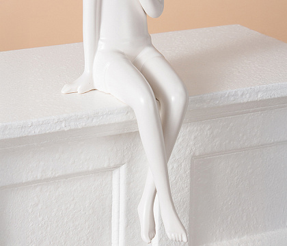 Статуэтка декоративная, керамика, цвет белый, 10,5*9*36,5 см