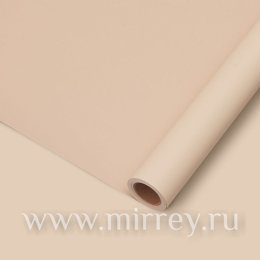 Упак. материал флористическая пленка"DOUBLE SIDE" 65 мкр, 58 см х 10м, латте/бежевый