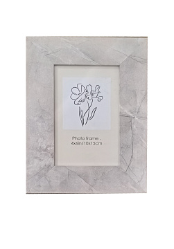 Фоторамка декоративная из МДФ со стеклом, цвет серый мрамор, 10x15 см