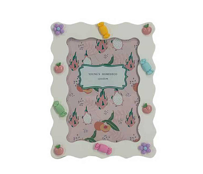 Фоторамка декоративная из МДФ "Конфетки", со стеклом, 13x18 см