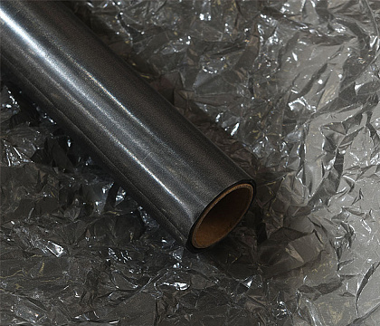 Упак. материал флористическая пленка со стеклянной текстурой , 60 мкр, 56 см х 10 м, графитовый
