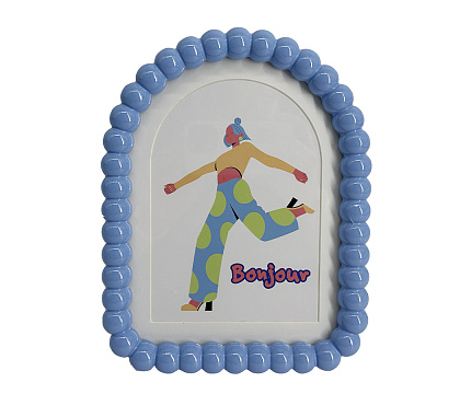 Фоторамка декоративная из МДФ серия "Бабл Бейб", цвет голубой, со стеклом, 13x18 см