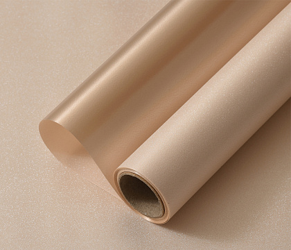 Упак. материал флористическая пленка "Мерцание", 150 мкр, 49 см х 5 ярдов , латте