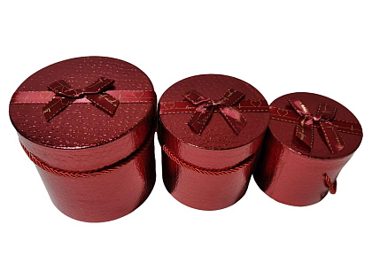 Набор коробок для цветов "Виражи страсти" 18,5*17, 15,3*14,5, 13,3*12 см, 3 шт., красный