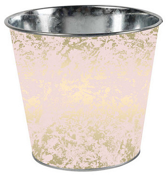 Декоративное кашпо  "Золотая вуаль" D13.3X11.5см B:D9.8 см, металл, св.розовый