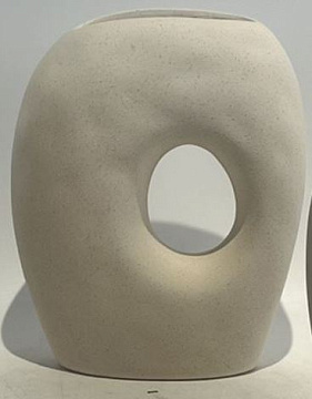 Ваза керамическая в стиле сканди, цвет белый, 20,5*9*24 см.