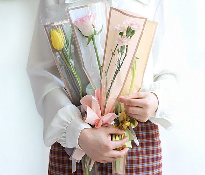 Упак. материал набор конусных пакетов с кантом, 50 мкр, 12.5 см х 4 см х 45 см, 50 шт/упак, красный