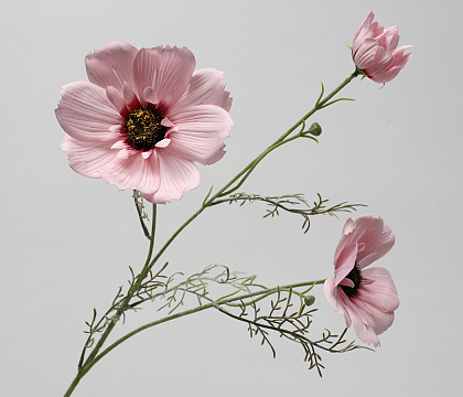 Цветок искусственный декоративный "Мак", 70 см., розовый