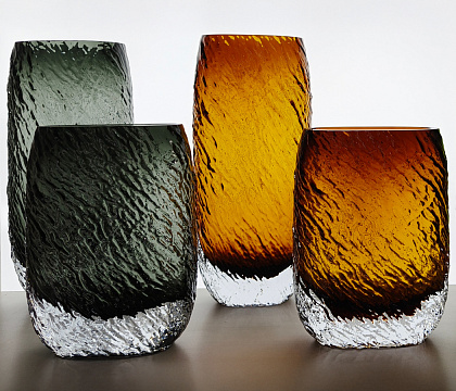 Ваза стеклянная D15 * H21,  1 шт.,коричневый