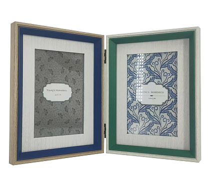 Фоторамка-коллаж складная декоративная из МДФ для 2 фотографий 10x15 см., серия "Классик", 15,9х4х20,9 см