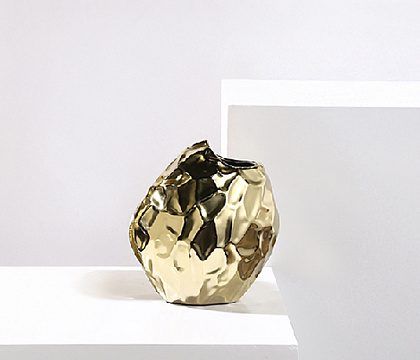 Ваза керамическая водонепроницаемая 17 * 12 * H19,  1 шт., золото