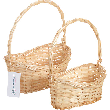 Набор корзин плетеных (ива) 38*21*H13/16 TH40, 31*19*H11/15 TH35, 2 шт., натуральный