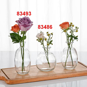 Ваза стеклянная D8 * H9,5, 1 шт., прозрачный