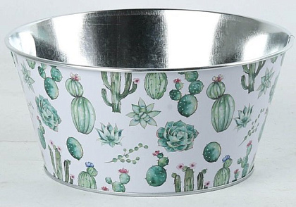 Декоративное кашпо "Кактусы" D19.5XH9.8CM/B15.2, металл