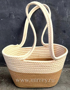 Корзина плетеная (джут) 29*17H20, 1 шт, молочн./беж.