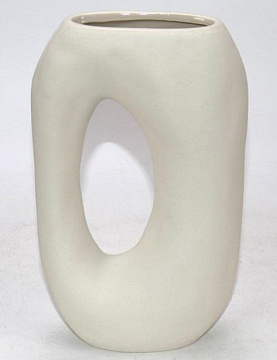 Ваза керамическая в стиле сканди, белая, 15*7*25,3 см.