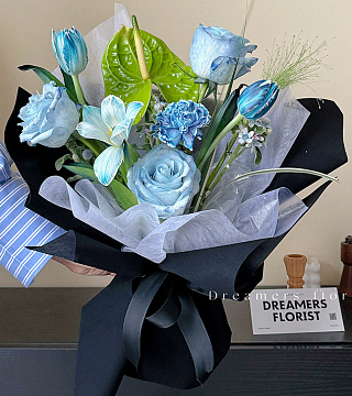 Водостойкий упаковочный материал "Бархат", 53 см*6 ярдов, 75 г/м², винный