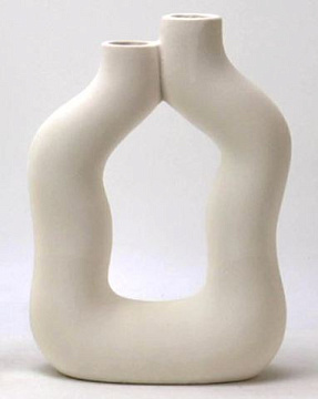 Ваза керамическая в стиле сканди, белая, 12,5*7*15 см.