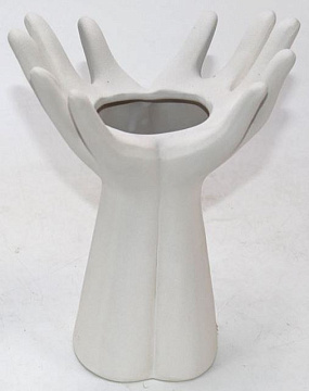 Ваза керамическая "Гармония", цвет белый,  18*12*22 см.