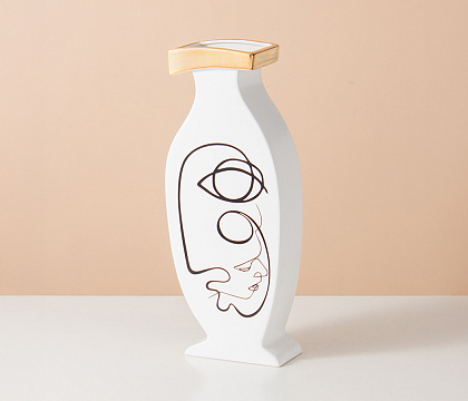Керамическая декоративная ваза серия "Силуэт", 15,5*9*39 см
