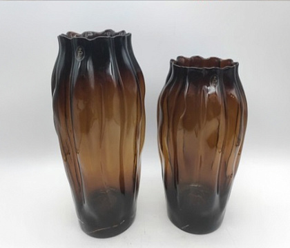 Ваза стеклянная D17,5 * H35, 1 шт.,коричневый