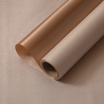 Упак. материал флористическая пленка "Мерцание", 150 мкр, 49 см х 5 ярдов , капучино