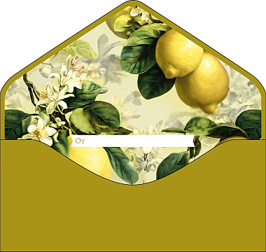 Открытка-конверт "Лимоны!", размер: 9,3х19 см, в упак. 1 шт.