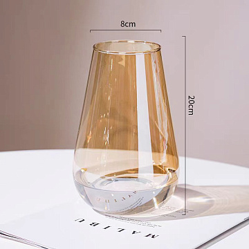 Ваза стеклянная 9 * 19 см, 1 шт., янтарный